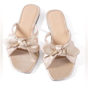Elegant Cream Bow Sandals